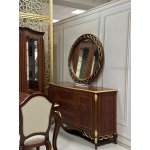 БЬЯНКА Комплект гостиной (Витрина, Комод, Стол, 4 стула, 2 кресла)