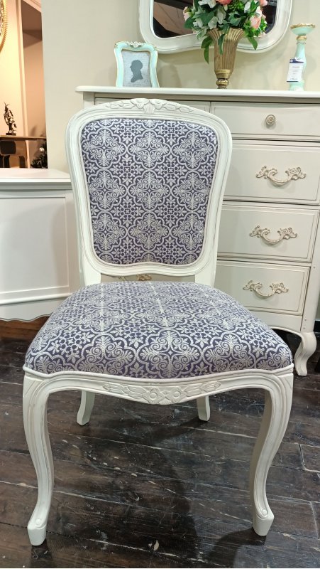 ПРОВАНС DF811 (DD) Стул 540*570*950 (массив, цвет белый, ткань 328-4)