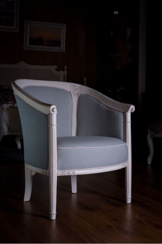 ПРОВАНС DF848(DD) Полукресло (белый, ткань В-316-9/B-317-9)