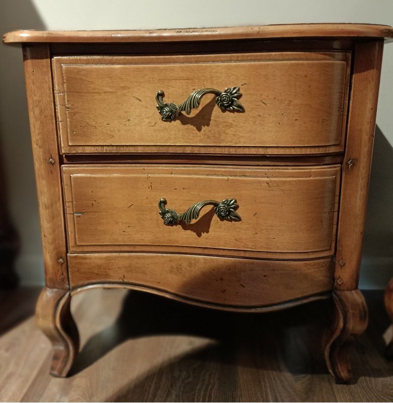 ПРОВАНС DF885L(DD) Тумба прикроватная с 2-мя ящиками (орех антик)