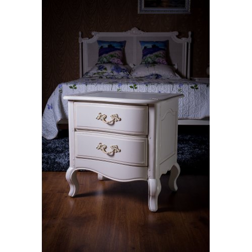 DF885L (DD) Тумба прикроватная 2 ящика (массив, цвет белый) DF885L (DD) Тумба прикроватная 2 ящика (массив, цвет белый)