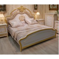 МОНАРХ Е62 Кровать 1,8 м с изножьем (white gold, ткань SAKI-46A)