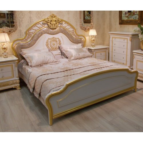 МОНАРХ Е62 Кровать 1,8 м с изножьем (white gold, ткань SAKI-46A)