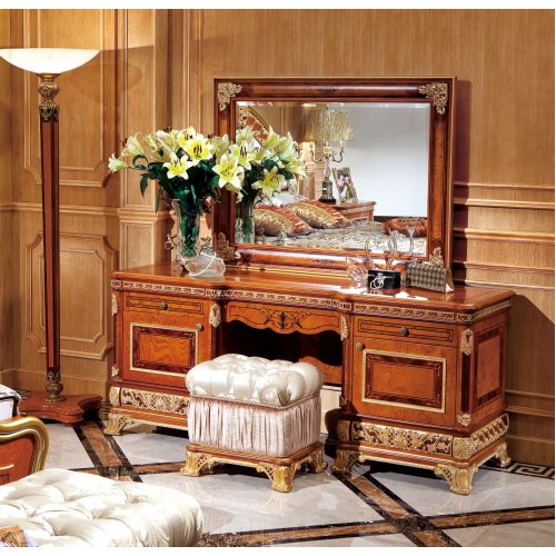 Е62 МОНАРХ ТУАЛЕТНЫЙ СТОЛИК с зеркалом, цвет-brown gold