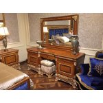 Е62 МОНАРХ ТУАЛЕТНЫЙ СТОЛИК с зеркалом, цвет-brown gold