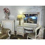 Е62 МОНАРХ ТУАЛЕТНЫЙ СТОЛИК с зеркалом, цвет-white gold Е62 МОНАРХ ТУАЛЕТНЫЙ СТОЛИК с зеркалом, цвет-white gold