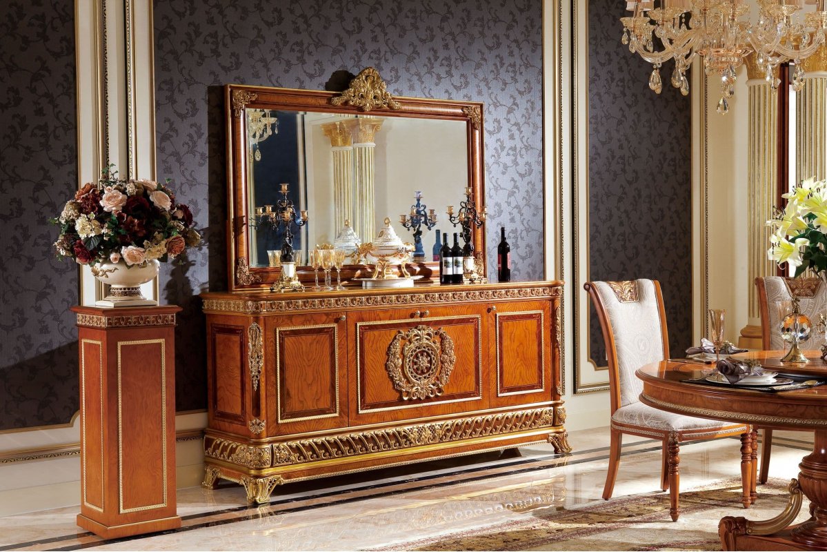 Е62 МОНАРХ БУФЕТ без зеркала, цвет-brown gold