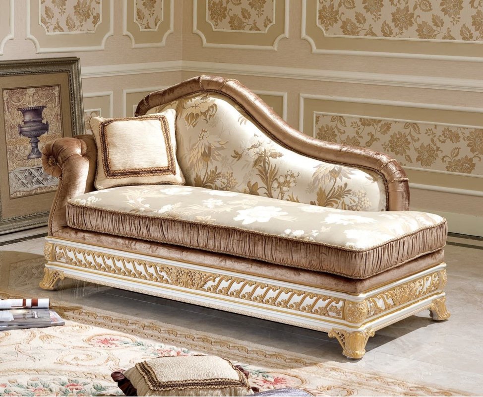 Е62 МОНАРХ КУШЕТКА, цвет-white gold, ткань 34062/R9004-20