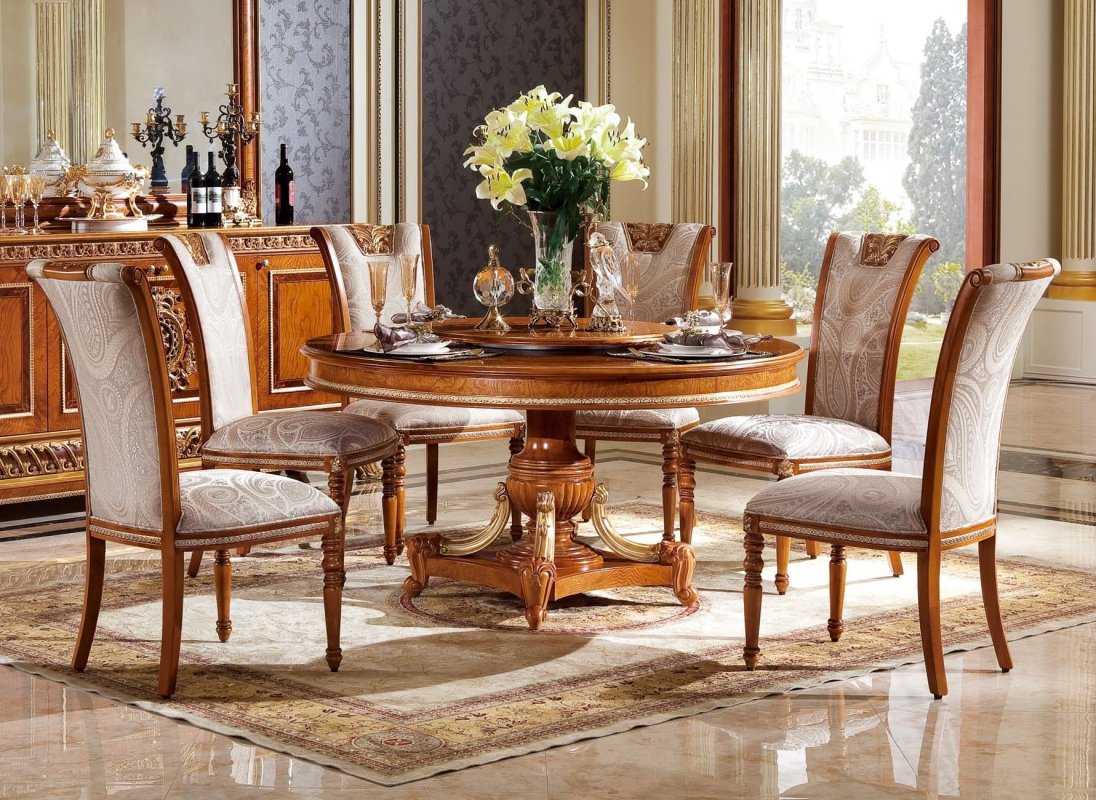 Е62 МОНАРХ ОБЕДЕННЫЙ СТОЛ круглый, цвет-brown gold