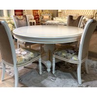 Е62 МОНАРХ ОБЕДЕННЫЙ СТОЛ круглый, цвет-white gold