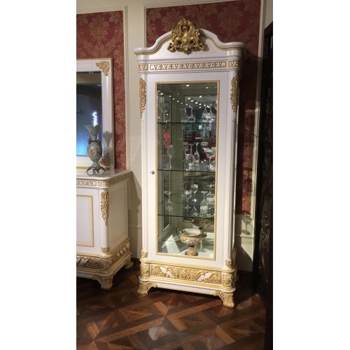 Е62 МОНАРХ СЕРВАНТ/ВИТРИНА (1 дв. правая), цвет-white gold Е62 МОНАРХ СЕРВАНТ/ВИТРИНА (1 дв. правая), цвет-white gold