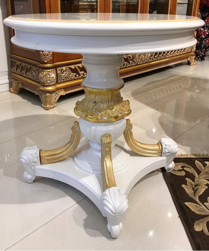 Е62 МОНАРХ СТОЛИК КРУГЛЫЙ small , цвет-white gold