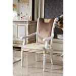 Е62 МОНАРХ СТУЛ С ПОДЛОКОТНИКАМИ, цвет-white gold,ткань 34062/R9004-20