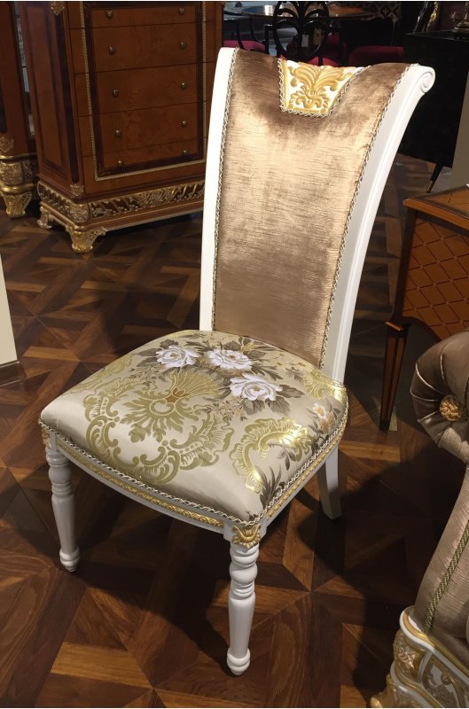 Е62 МОНАРХ СТУЛ, цвет-white gold,ткань 34062/R9004-20
