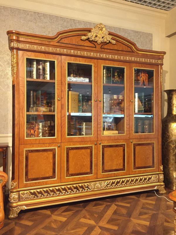 Е62 МОНАРХ ШКАФ КНИЖНЫЙ, цвет-brown gold