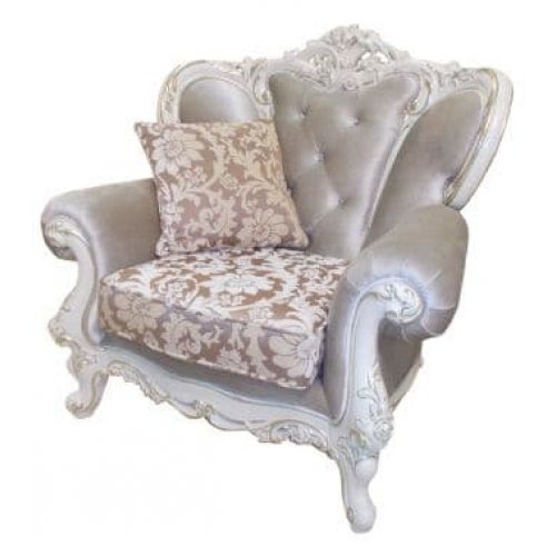 601-51 ЭСТЕЛЛА КРЕСЛО (мягкая мебель) , цвет-белый жемчуг, ткань F-23 601-51 ЭСТЕЛЛА КРЕСЛО (мягкая мебель) , цвет-белый жемчуг, ткань F-23