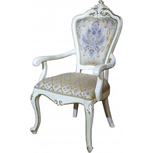 601-75 ЭСТЕЛЛА СТУЛ с подлокотниками ,цвет-белый жемчуг, ткань F07/F08 601-75 ЭСТЕЛЛА СТУЛ с подлокотниками ,цвет-белый жемчуг, ткань F07/F08