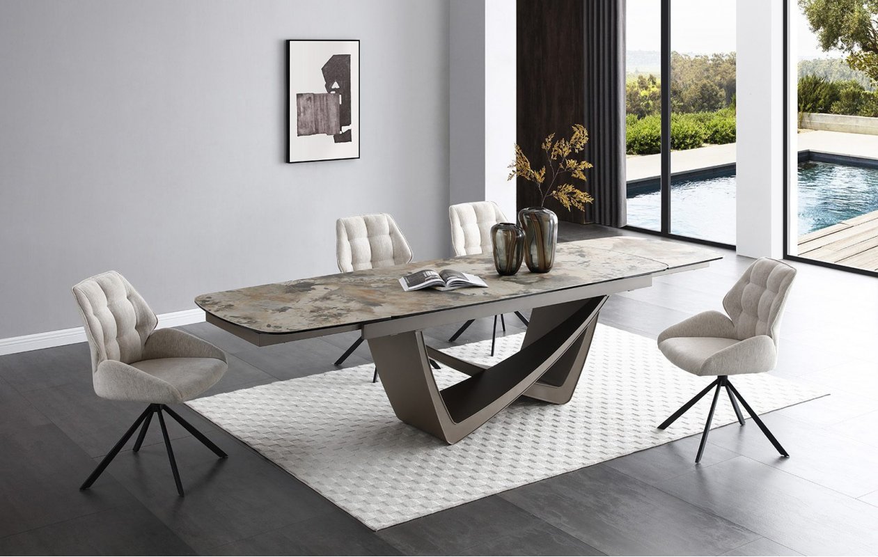 Стол DT2407 (200-300) TL-137 керамика/#23243 серый металлик