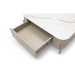 Стол журнальный CT2360 (90) бежевая матовая керамика/DR#45/бежевый