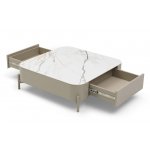 Стол журнальный CT2360 (90) бежевая матовая керамика/DR#45/бежевый