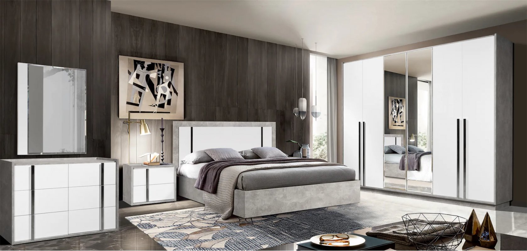 ОЛИВИЯ комплект спальни с 6-ти дверным шкафом 