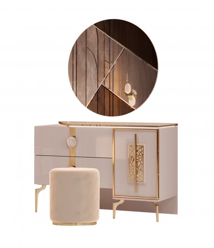 ГРАЦИЯ Туалетный стол с зеркалом и пуфом