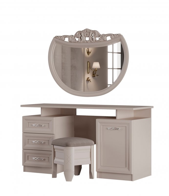 АДЕЛЬ Туалетный стол с зеркалом и пуфом