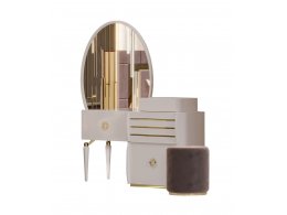 ТИФФАНИ Туалетный стол с зеркалом и пуфом