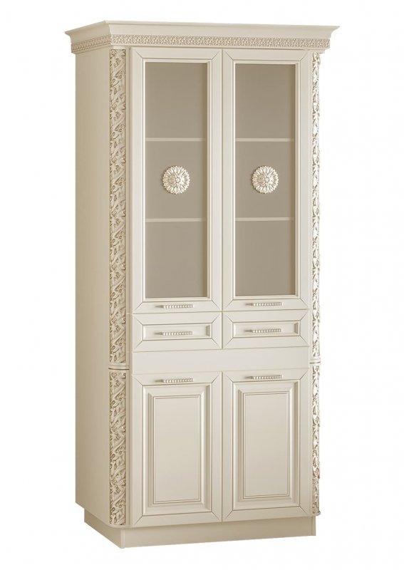 ЭМИЛИЯ Кухонный пенал 2-х дверный остекленный 1060