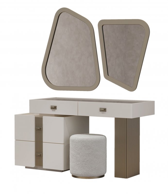 Туалетный стол с зеркалом и пуфом "Леонардо"