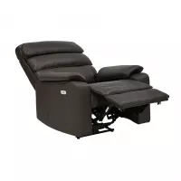 HK034-12 CHOCOLATE Кресло кожаное с реклайнером