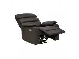 HK034-12 CHOCOLATE Кресло кожаное с реклайнером