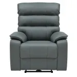  HK034-12 LIGHT BLUE Кресло кожаное с реклайнером