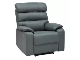  HK034-12 LIGHT BLUE Кресло кожаное с реклайнером