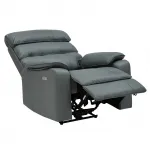  HK034-12 LIGHT BLUE Кресло кожаное с реклайнером