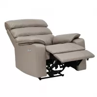 HK034-04 LIGHT BROWN Кресло кожаное с реклайнером