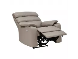 HK034-04 LIGHT BROWN Кресло кожаное с реклайнером