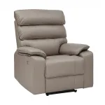 HK034-04 LIGHT BROWN Кресло кожаное с реклайнером