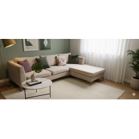 ЛАРГО Угловой диван с оттоманкой (правый)