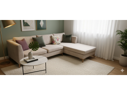 ЛАРГО Угловой диван с оттоманкой (правый)