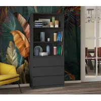 Стеллаж Мальм 3 ящика (804х1800х350) Графит