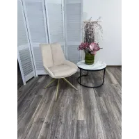 Стул OSKAR 360 град. поворот. RIELY-111 / PRESENT-120 Кремовый / Шампань каркас, ®DISAUR