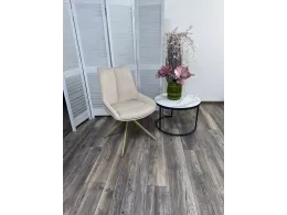 Стул OSKAR 360 град. поворот. RIELY-111 / PRESENT-120 Кремовый / Шампань каркас, ®DISAUR