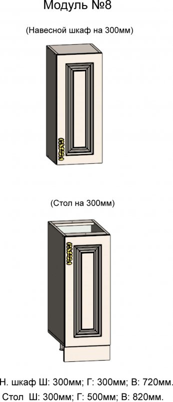 АРИАНА 8. Навесной шкаф и Стол на 300 АРИАНА 8. Навесной шкаф и Стол на 300