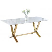 Стол обеденный Дориан DT-2853, 180х90х75 см, белый мрамор