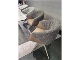 Стул ГИССЕН (GISSEN) 360 град, цвет КОФЕ HP032-08A PU / V885-1, ткань/ экокожа/ ТЕМНО-СЕРЫЙ, ®DISAUR