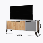 Тумба под ТВ ТВМ-4 белый/дуб крафт золотой+графит