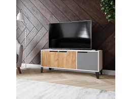 Тумба под ТВ ТВМ-4 белый/дуб крафт золотой+графит