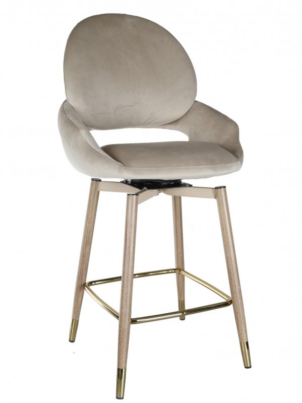 Стул барный Виола BS1376-BG-4, 55х46х105 см, бежевый/орех