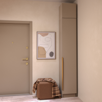 Прихожая Голд Бостон Антресоль А400 (400х400х350)(Бежевый(Глинянный/серый)